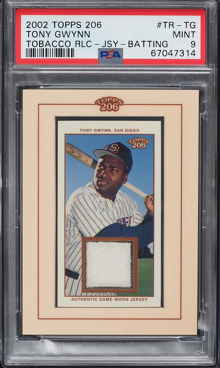 2002 Topps 206 Tobacco Relics Batting Tony Gwynn PATCH #TR-TG PSA 9 MINT