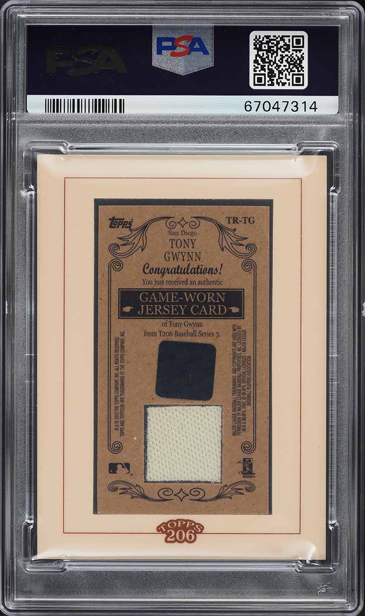 2002 Topps 206 Tobacco Relics Batting Tony Gwynn PATCH #TR-TG PSA 9 MINT