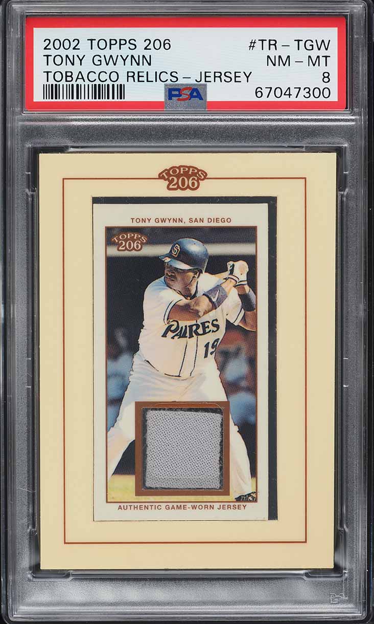 2002 Topps 206 Tobacco Relics Jersey Tony Gwynn PATCH #TR-TGW PSA 8 NM-MT