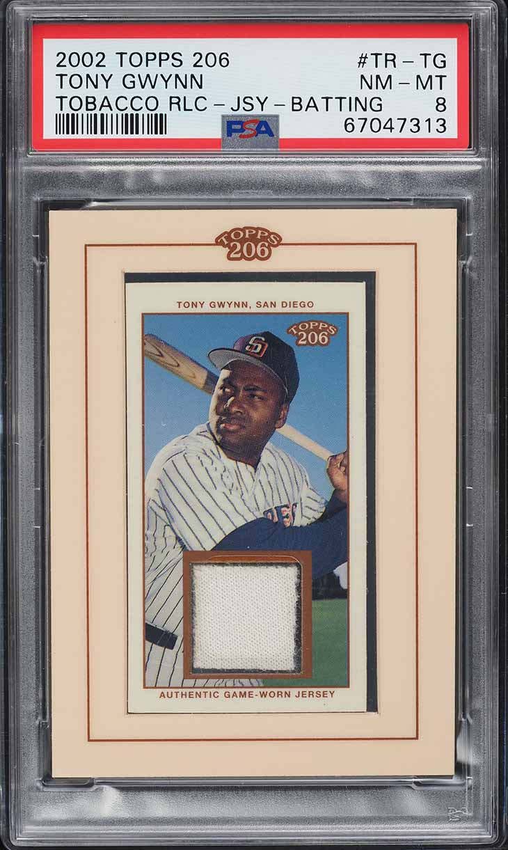 2002 Topps 206 Tobacco Relics Batting Tony Gwynn PATCH #TR-TG PSA 8 NM-MT