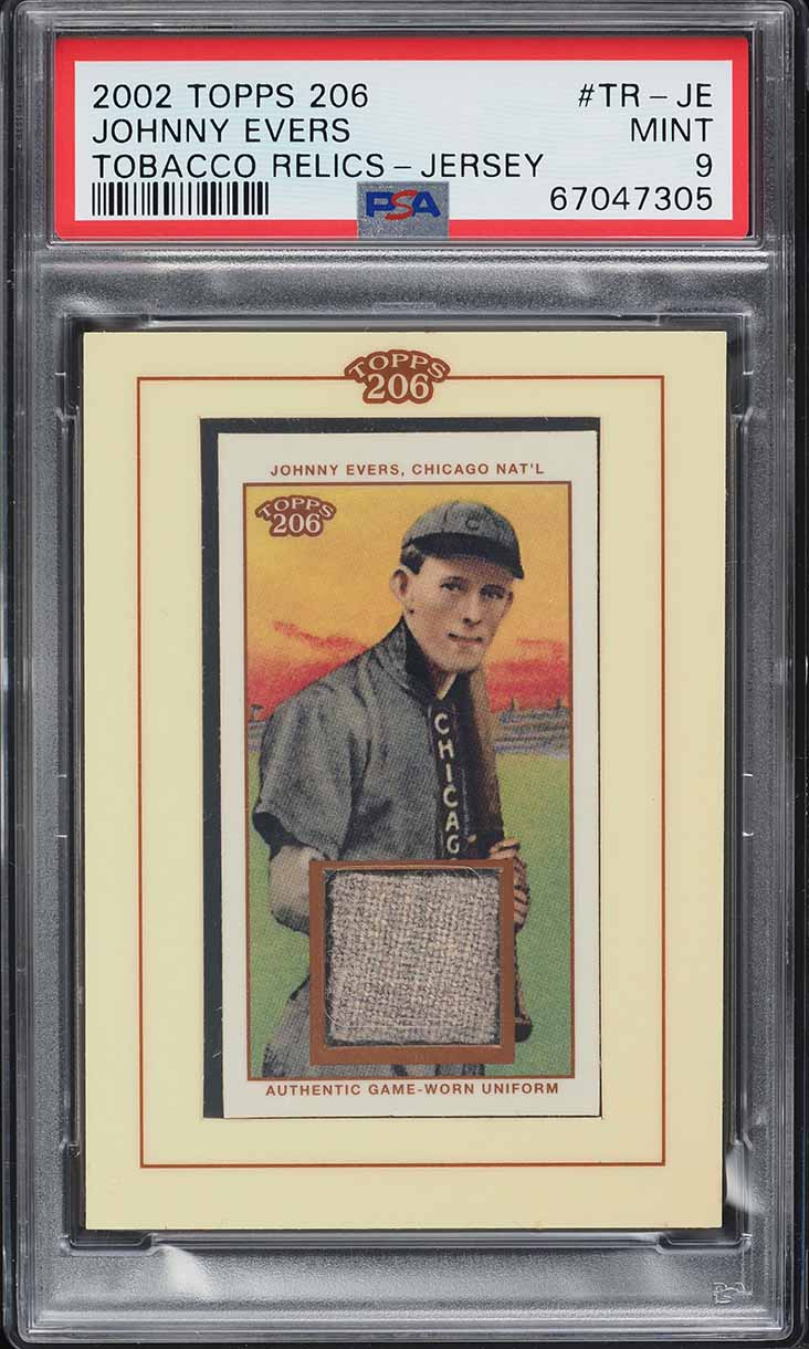 topps tobacco 2002 Topps 206 Tobacco Relics Jersey Johnny Evers PATCH #TR-JE PSA 8 NM-MT  on Fanatics Collect