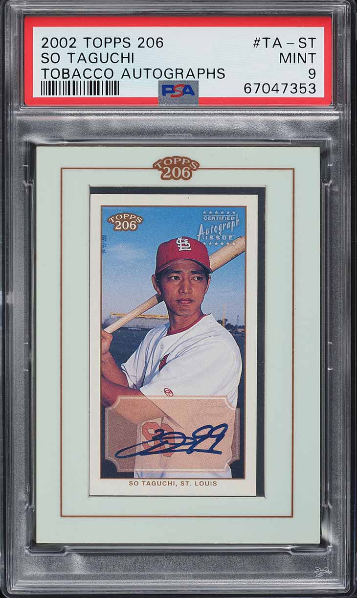 2002 Topps 206 Tobacco So Taguchi ROOKIE AUTO #TA-ST PSA 9 MINT