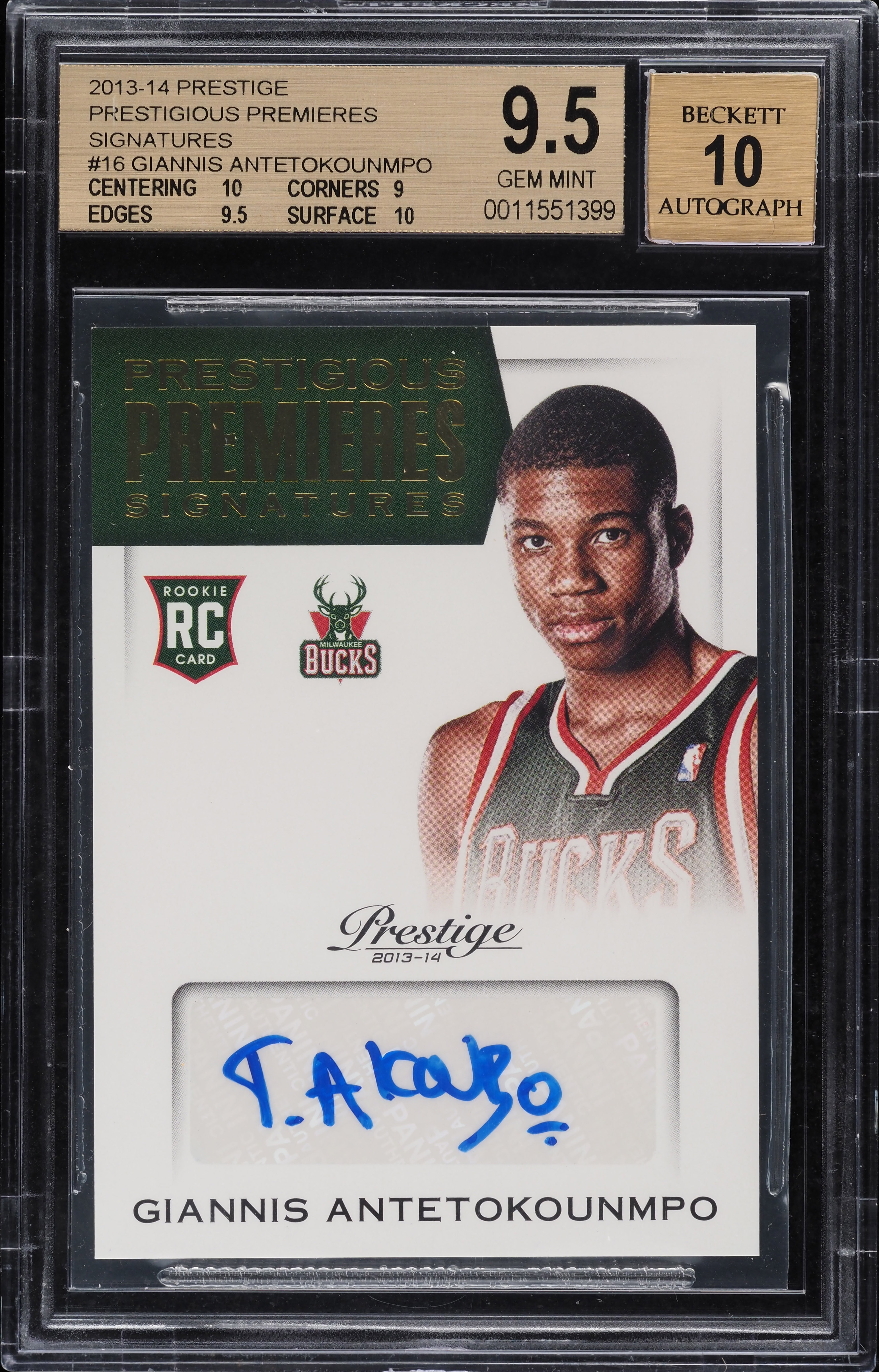 2013 Prestige Prestigious Premieres Giannis Antetokounmpo ROOKIE