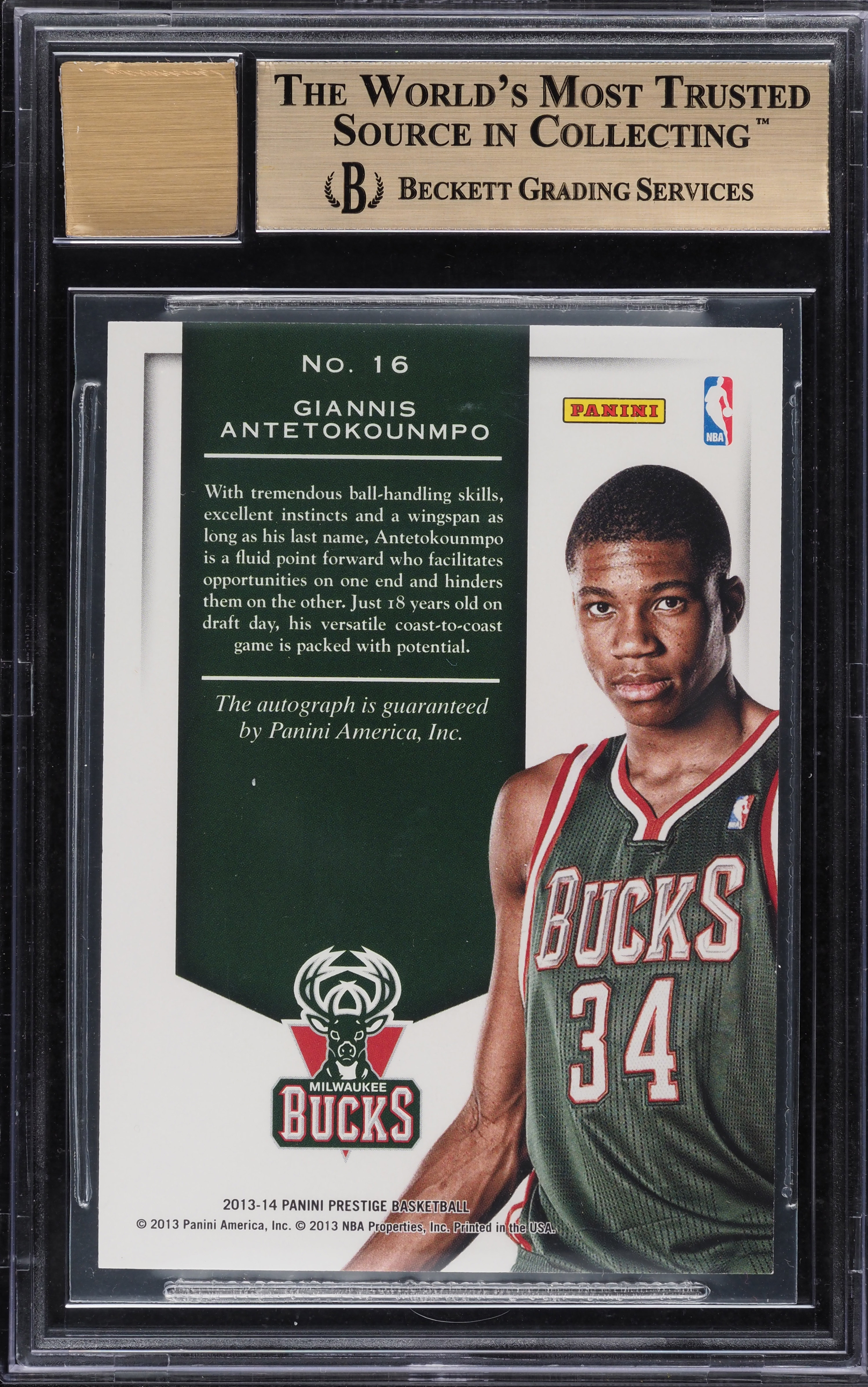 2013 Prestige Prestigious Premieres Giannis Antetokounmpo ROOKIE
