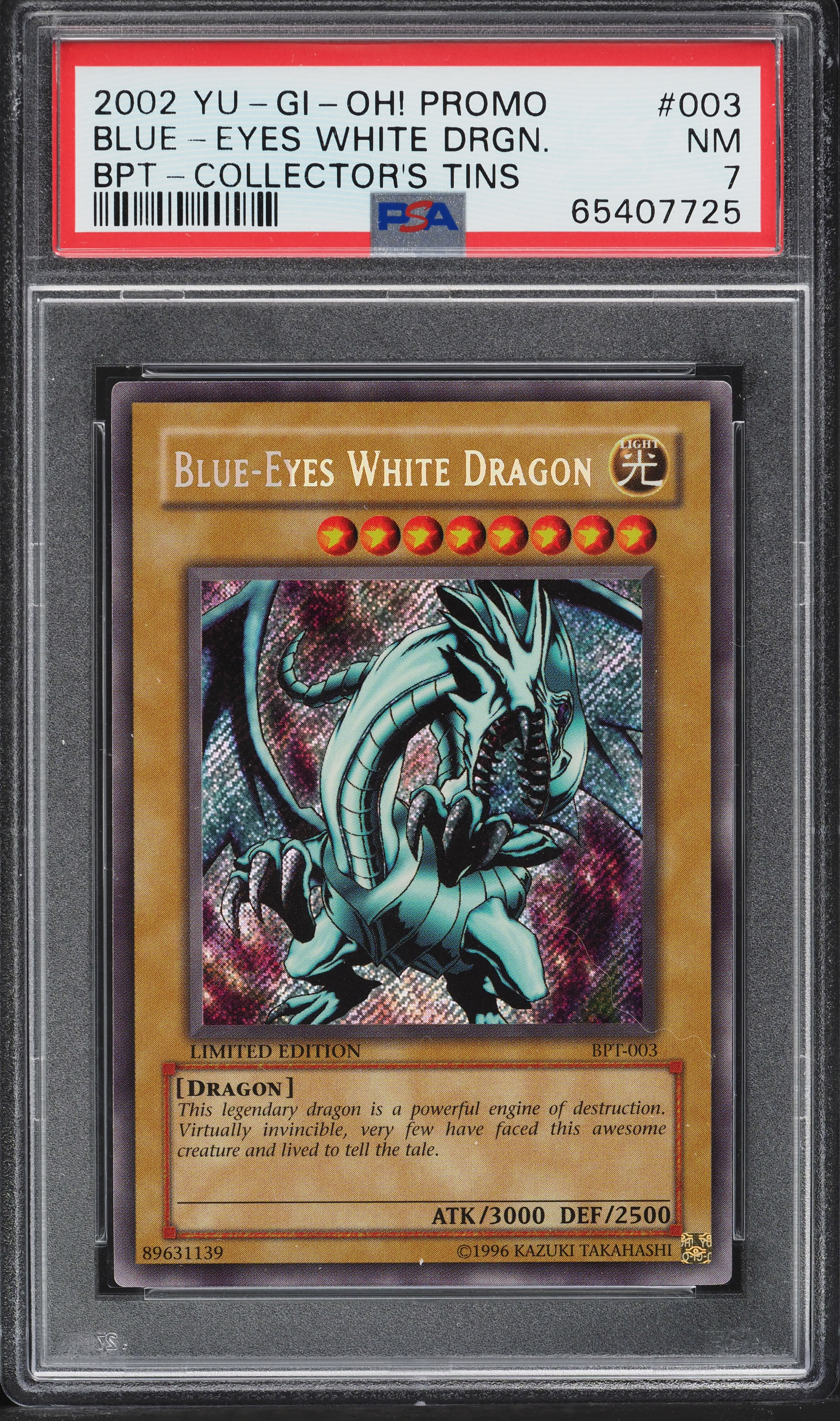 2002 Yu-Gi-Oh! Booster Pack Tin Blue-Eyes White Dragon #BPT-003