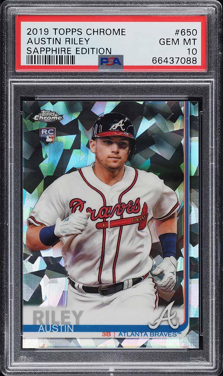 2019 Topps Chrome Sapphire Edition Austin Riley ROOKIE #650 PSA 10 GEM MINT