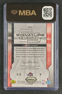 2005 Upper Deck Signature Sensations LeBron James AUTO /25 #SS-LJ MBA AUTH