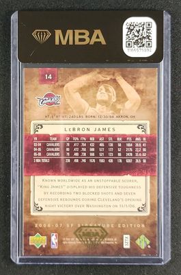 2006 SP Signature Edition Gold LeBron James /25 #14 MBA AUTH