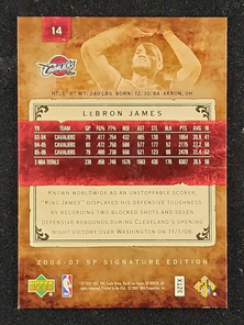 2006 SP Signature Edition Gold LeBron James /25 #14 MBA AUTH