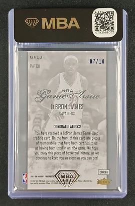 2007 Fleer Hot Prospects NBA Game Issue Blue LeBron James PATCH /10 MBA AUTH
