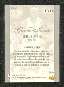 2007 Fleer Hot Prospects NBA Game Issue Blue LeBron James PATCH /10 MBA AUTH