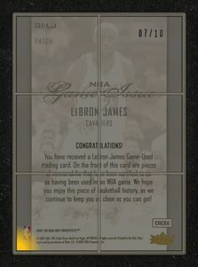 2007 Fleer Hot Prospects NBA Game Issue Blue LeBron James PATCH /10 MBA AUTH