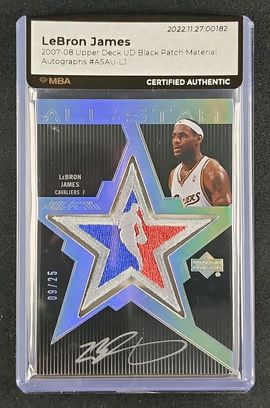 2007 UD Black All-Star Autographs LeBron James AUTO /25 #ASAU-LJ MBA AUTH