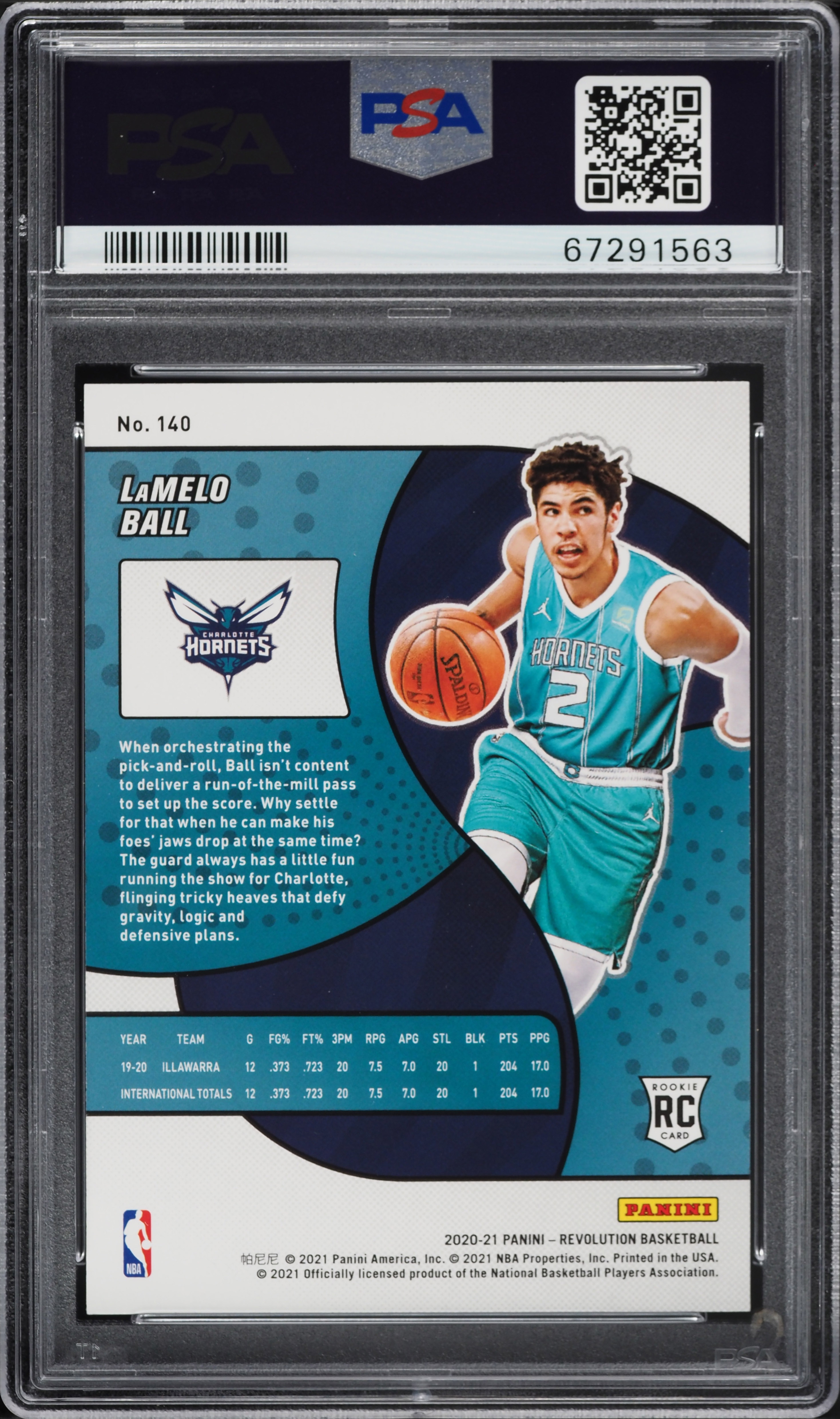 2020 Panini Revolution Astro LaMelo Ball ROOKIE #140 PSA 8 NM-MT