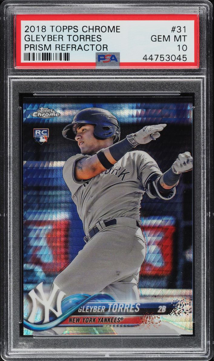 2018 Topps Chrome Prism Refractor Gleyber Torres ROOKIE #31 PSA 10 GEM MINT