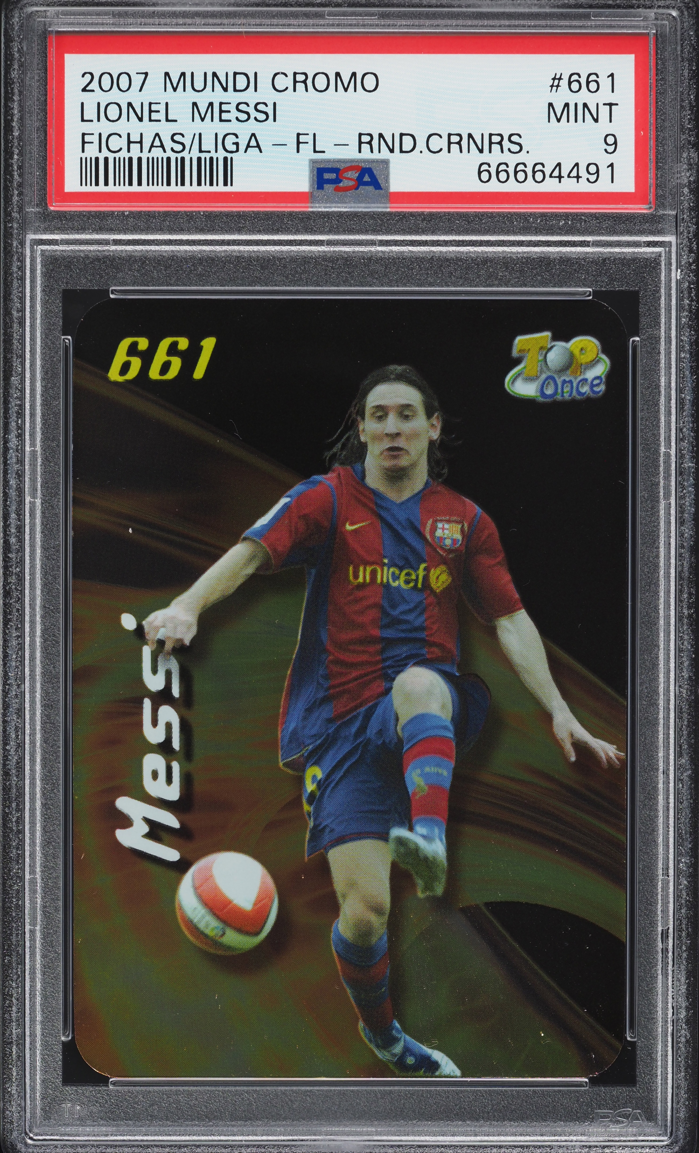 2007 Mundi Cromo Las Fichas De La Liga Round Corners Lionel Messi