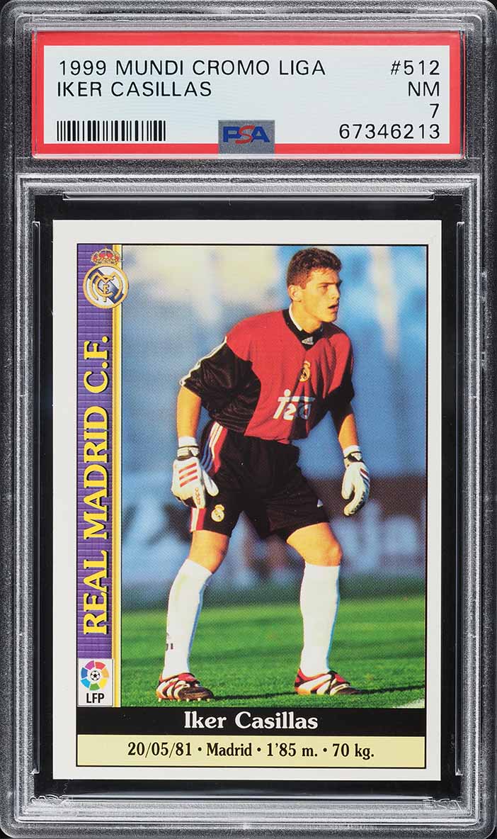 1998 Mundi Cromo Liga Soccer Iker Casillas ROOKIE #512 PSA 7 NRMT