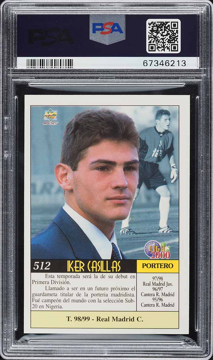 1998 Mundi Cromo Liga Soccer Iker Casillas ROOKIE #512 PSA 7 NRMT