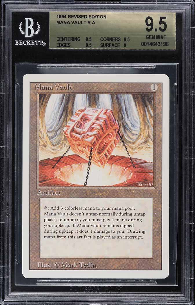 1994 Magic The Gathering MTG Revised Mana Vault BGS 9.5 GEM MINT
