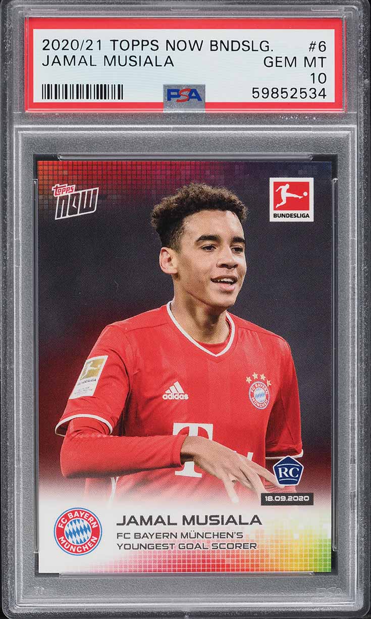 2020 Topps Now Bundesliga Jamal Musiala ROOKIE #6 PSA 10 GEM MINT