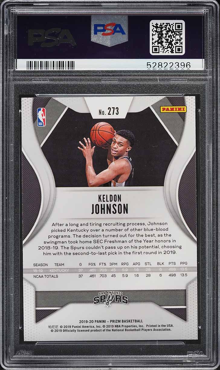 2019 Panini Prizm Keldon Johnson ROOKIE #273 PSA 9 MINT