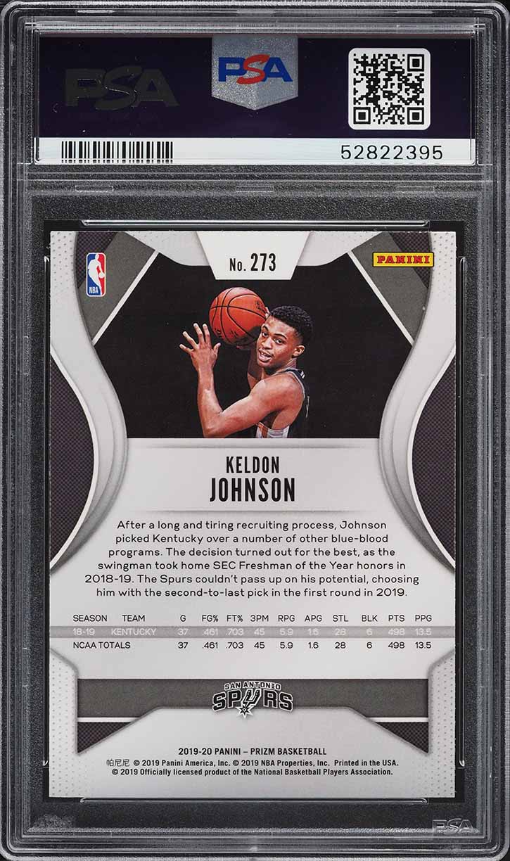 2019 Panini Prizm Keldon Johnson ROOKIE #273 PSA 9 MINT