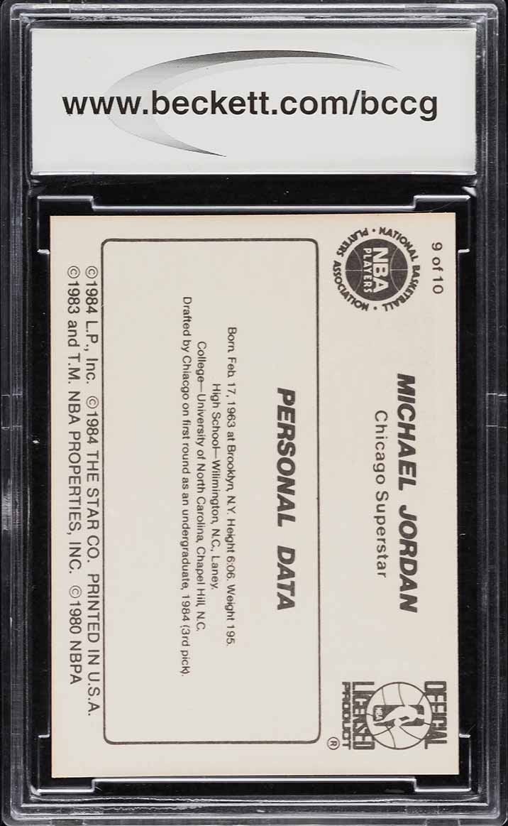 1986 Star Basketball Michael Jordan ROOKIE #9 BCCG 10