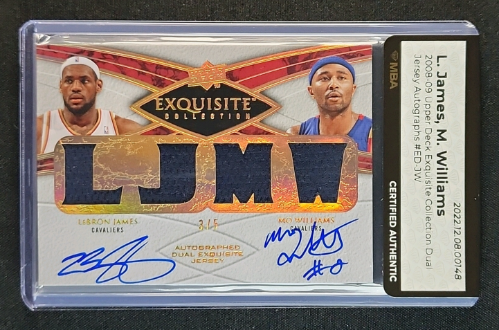 2008 Exquisite Collection Dual LeBron James Mo Williams PATCH AUTO /5 MBA AUTH