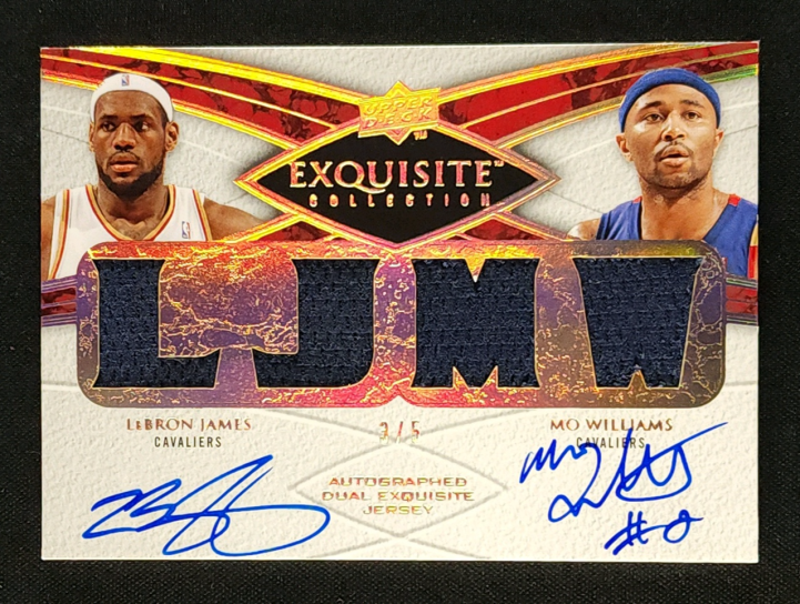 2008 Exquisite Collection Dual LeBron James Mo Williams PATCH AUTO /5 MBA AUTH