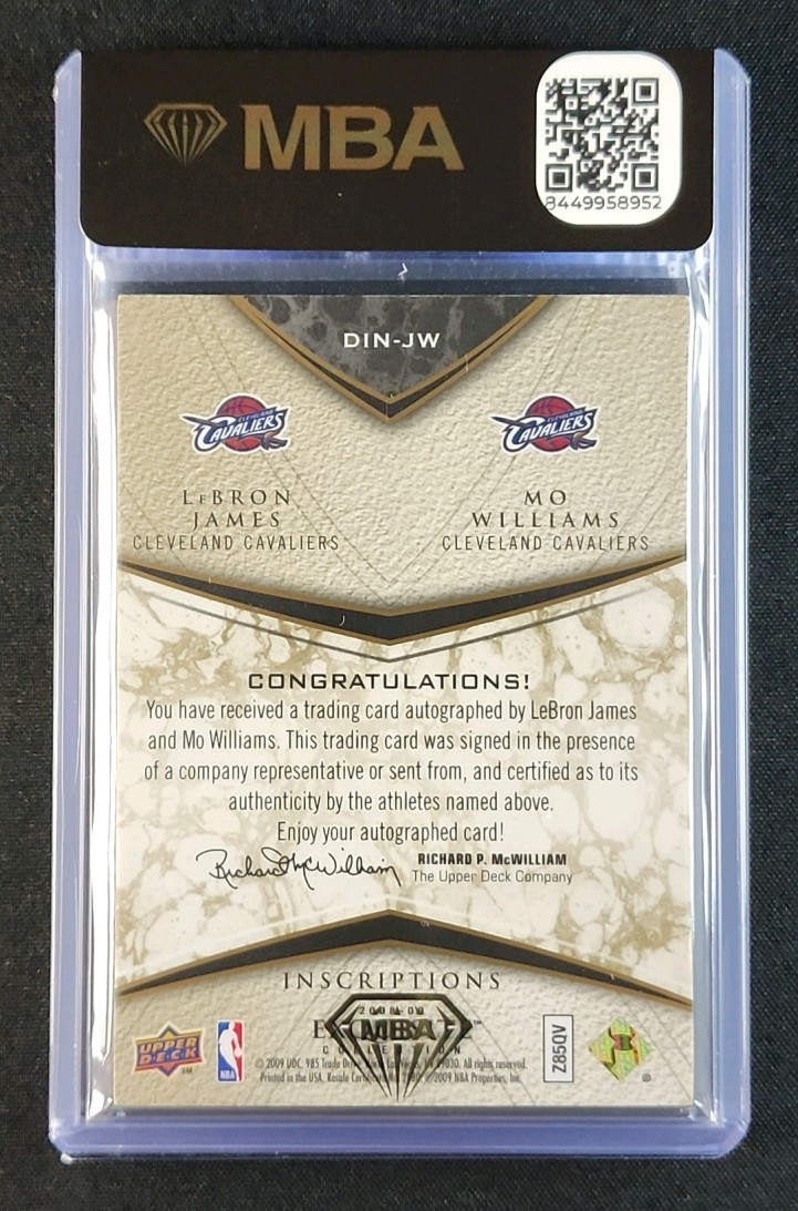2008 Exquisite Collection Inscriptions LeBron James Williams AUTO /10 MBA AUTH