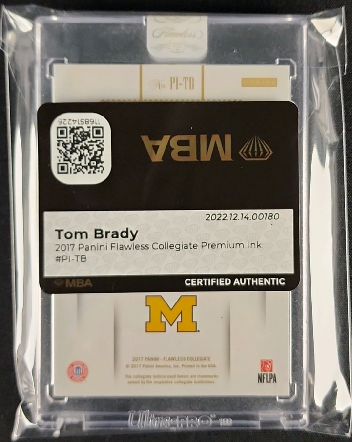 2017 Panini Flawless Collegiate Premium Ink Tom Brady AUTO /10 #PI-TB MBA AUTH