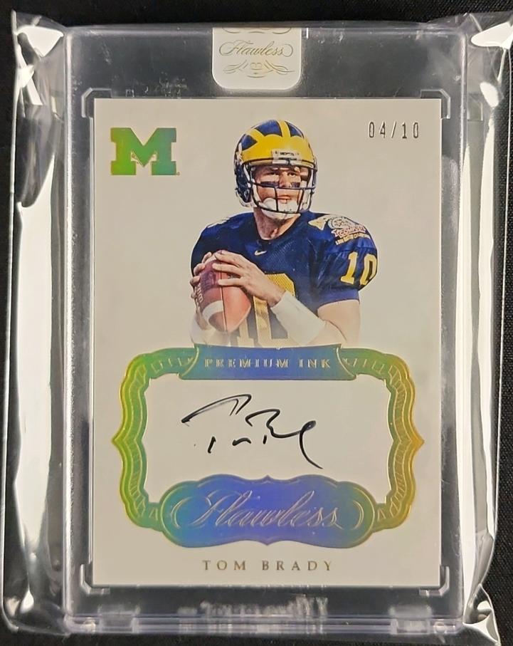 2017 Panini Flawless Collegiate Premium Ink Tom Brady AUTO /10 #PI-TB MBA AUTH