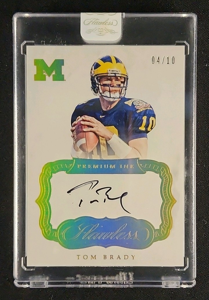 2017 Panini Flawless Collegiate Premium Ink Tom Brady AUTO /10 #PI-TB MBA AUTH