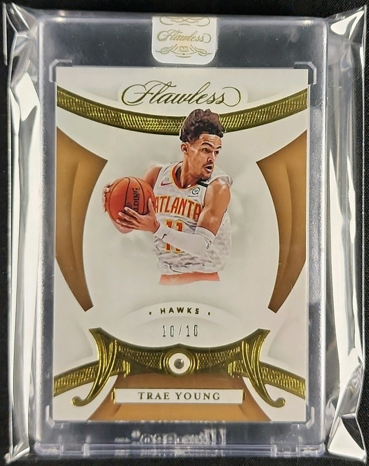 2019 Panini Flawless Gold Diamond Gems Trae Young 10/10 #31 MBA AUTH