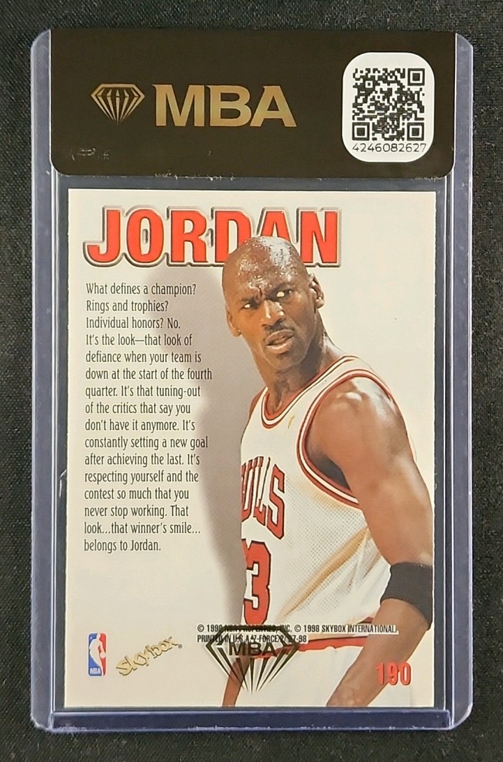 1997 Skybox Z-Force Michael Jordan #190 MBA AUTH