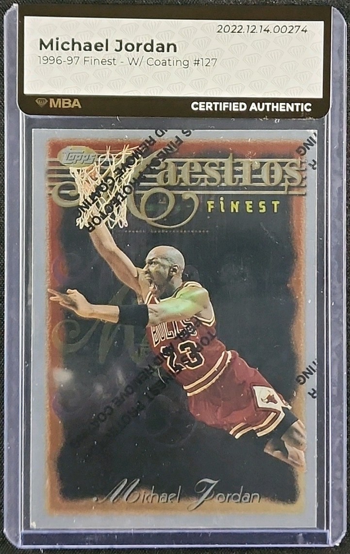 1996 Finest w/ Coating Michael Jordan #127 MBA AUTH