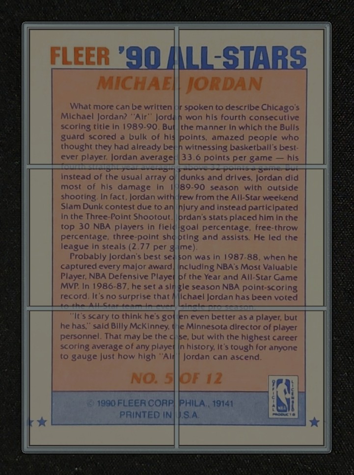 1990 Fleer All-Stars Michael Jordan #5 MBA AUTH