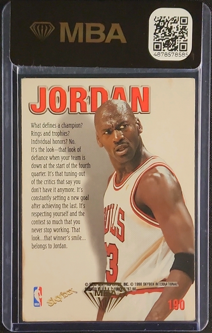 1997 Skybox Z-Force Michael Jordan #190 MBA AUTH