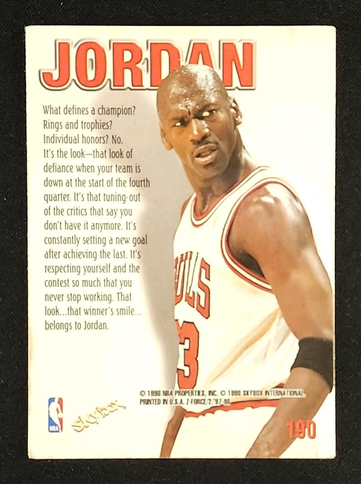 1997 Skybox Z-Force Michael Jordan #190 MBA AUTH