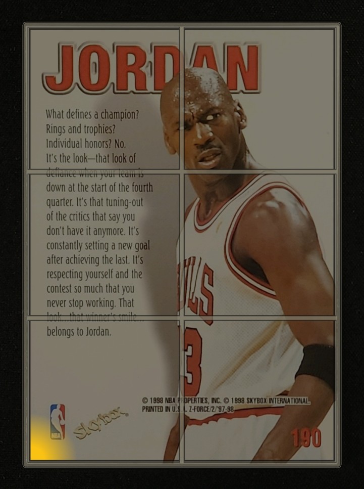 1997 Skybox Z-Force Michael Jordan #190 MBA AUTH