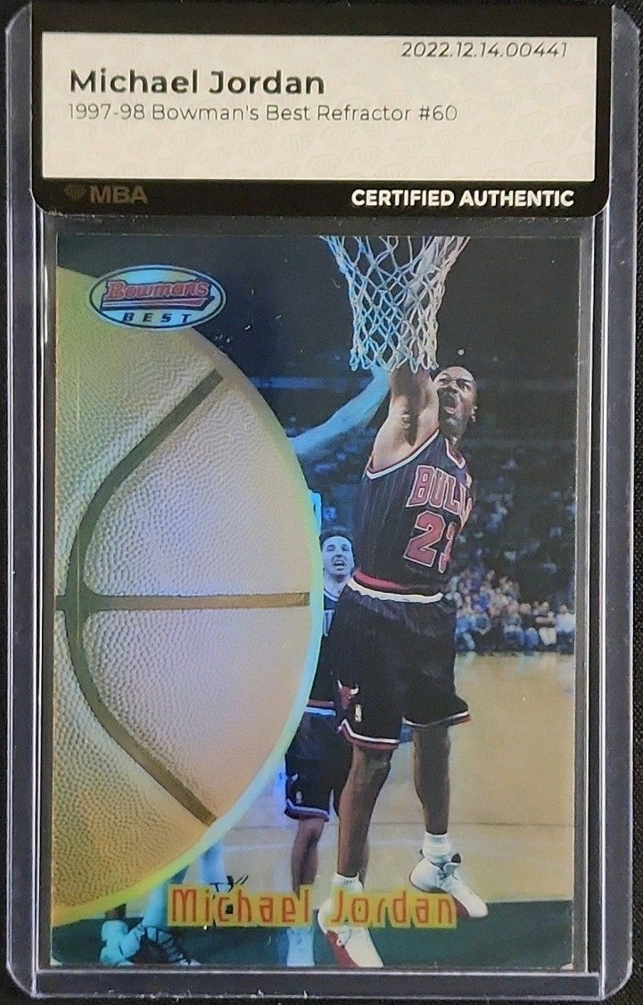 1997 Bowman's Best Refractor Michael Jordan #60 MBA AUTH