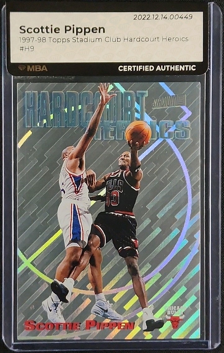 1997 Stadium Club Hardcourt Heroics Scottie Pippen #H9 MBA AUTH
