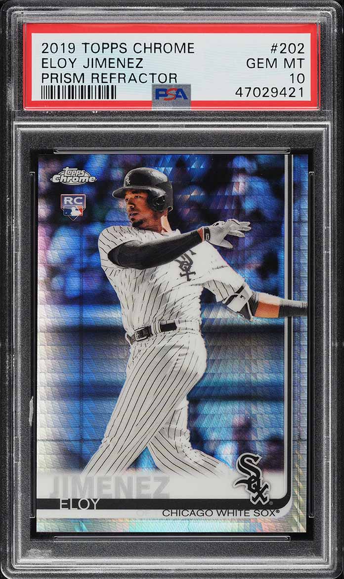 2019 Topps Chrome Prism Refractor Eloy Jimenez ROOKIE #202 PSA 10 GEM MINT