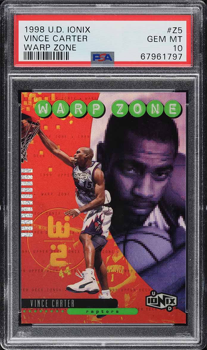 1998 Upper Deck Ionix Warp Zone Vince Carter ROOKIE #Z5 PSA 10 GEM