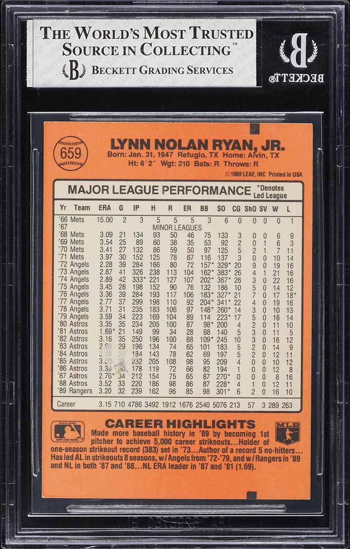 1990 Donruss Nolan Ryan 5000K #659 BGS 6.5 EXMT+