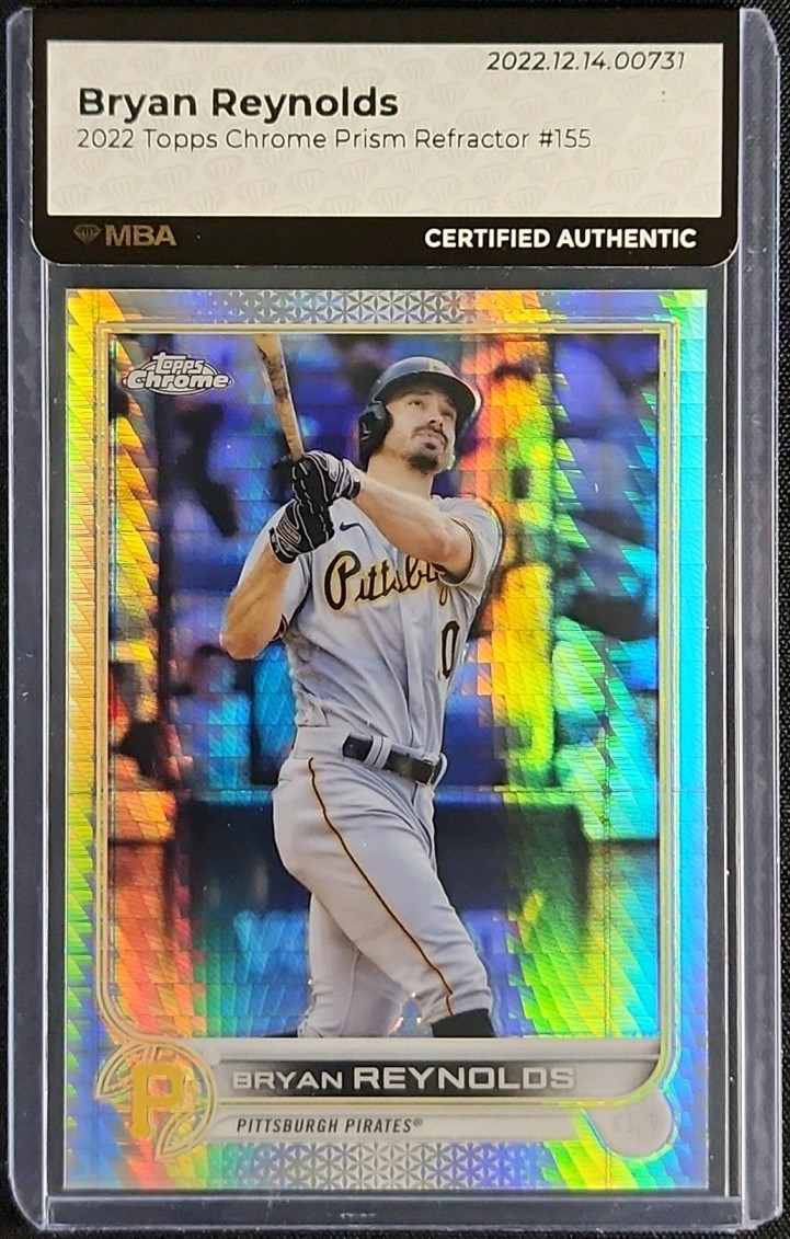 2022 Topps Chrome Prism Refractor Bryan Reynolds ROOKIE #155 MBA AUTH