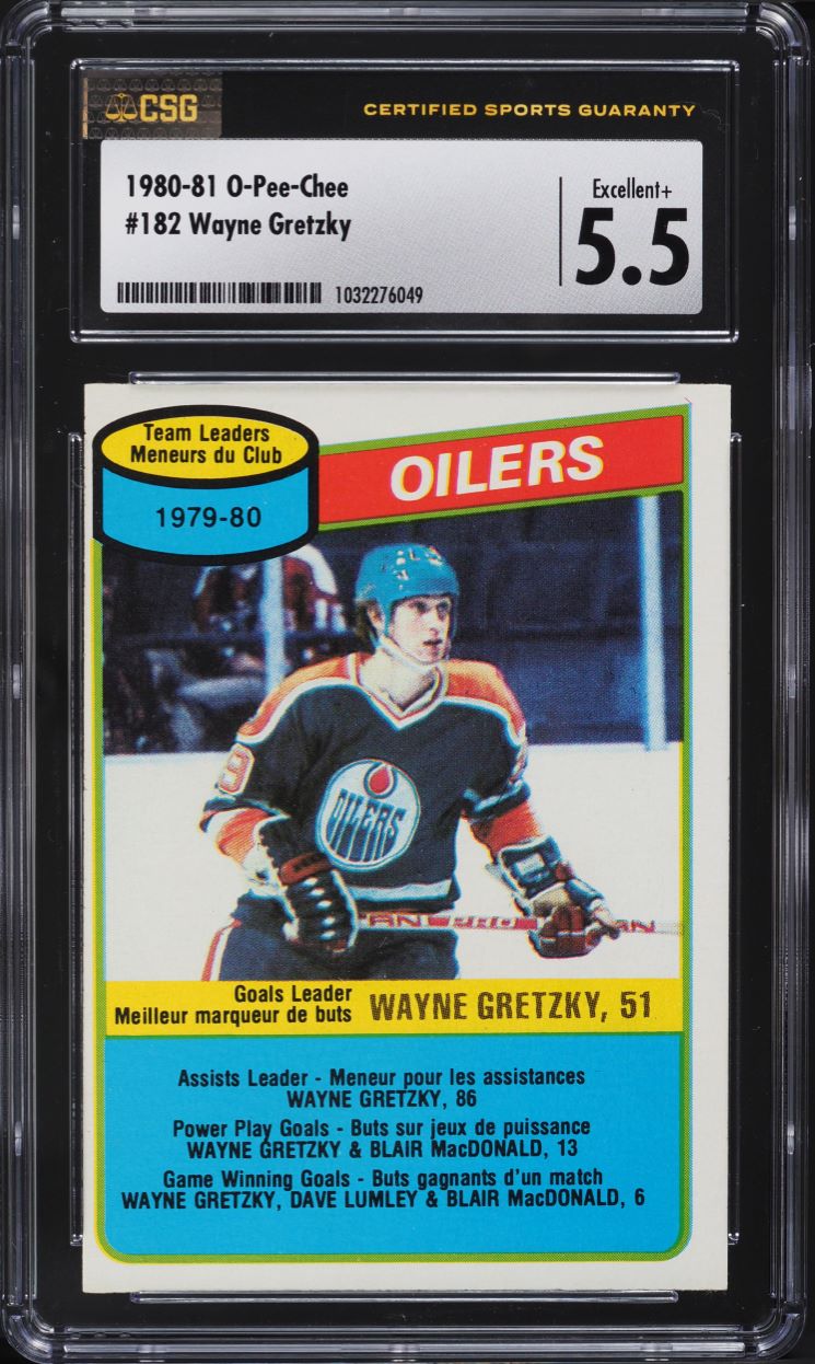 1980 O-Pee-Chee Hockey Wayne Gretzky #182 CSG 5.5 EX+