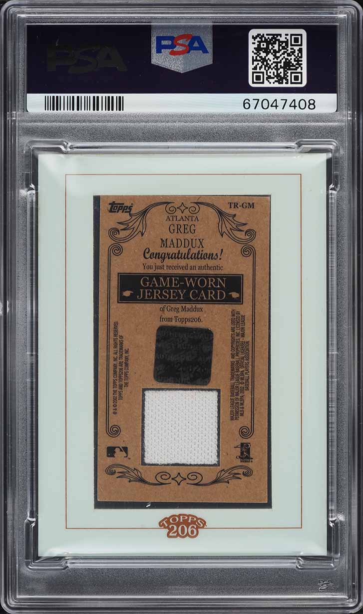 2002 Topps 206 Tobacco Relics Jersey Greg Maddux PATCH #TR-GM PSA 9 MINT