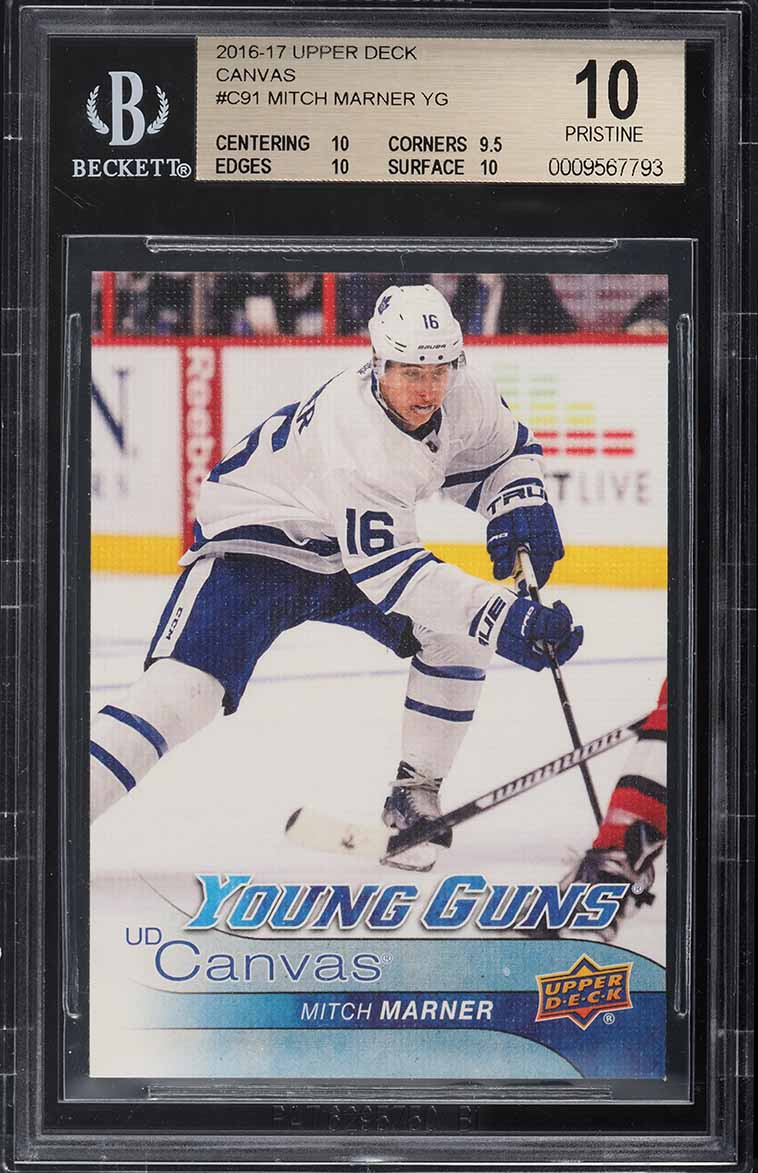 2016 Upper Deck Canvas Young Guns Mitch Marner ROOKIE RC #C91 BGS 10 PRISTINE