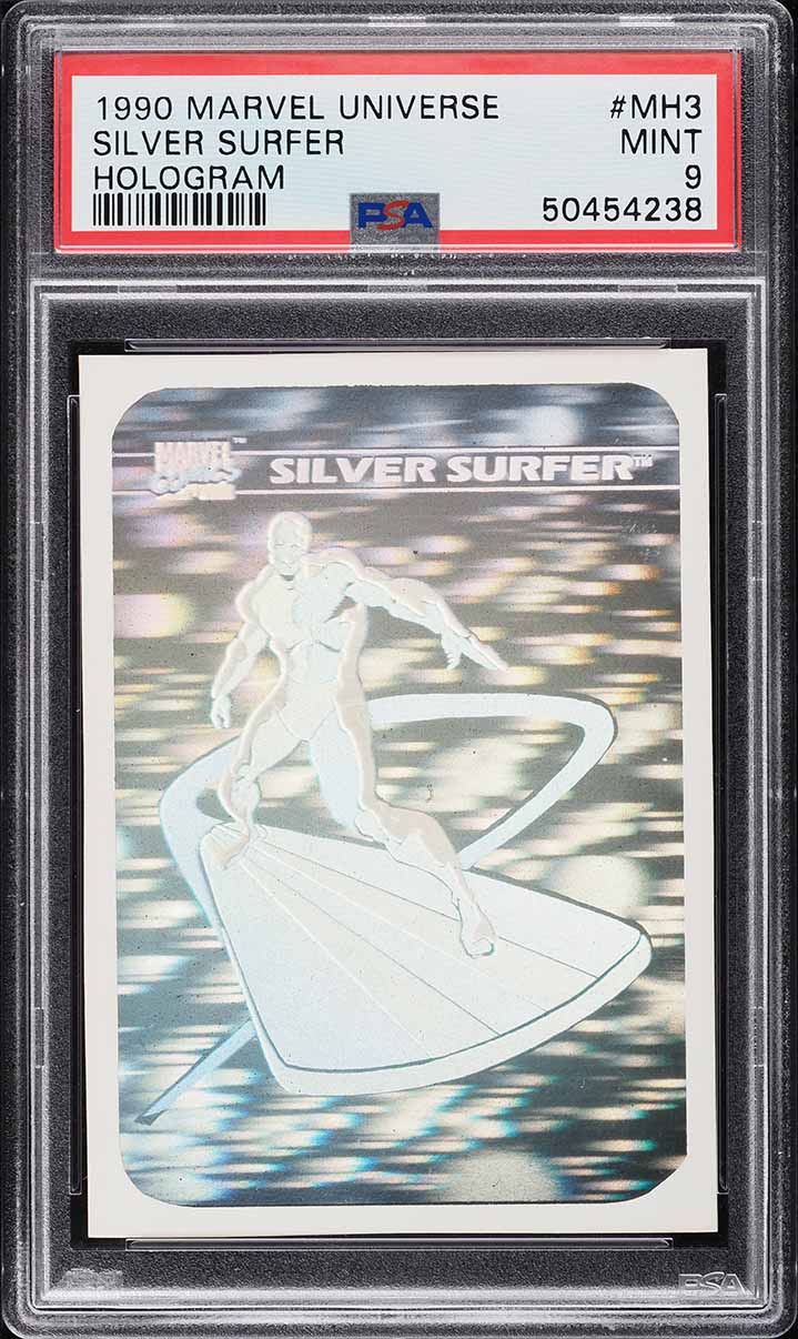 1990 Impel Marvel Universe Hologram Silver Surfer #MH3 PSA 9 MINT on Fanatics Collect 1990 Impel Marvel Universe Hologram Silver Surfer #MH3 PSA 9 MINT on Fanatics Collect